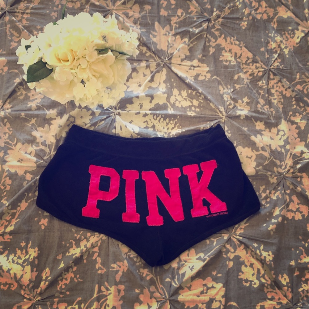 PINK Victoria’s Secret sweat shorts with dog logo